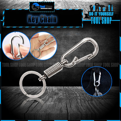 01 PCs Metallic Spring Hook Keychain Strong Flexible Key Holder for
