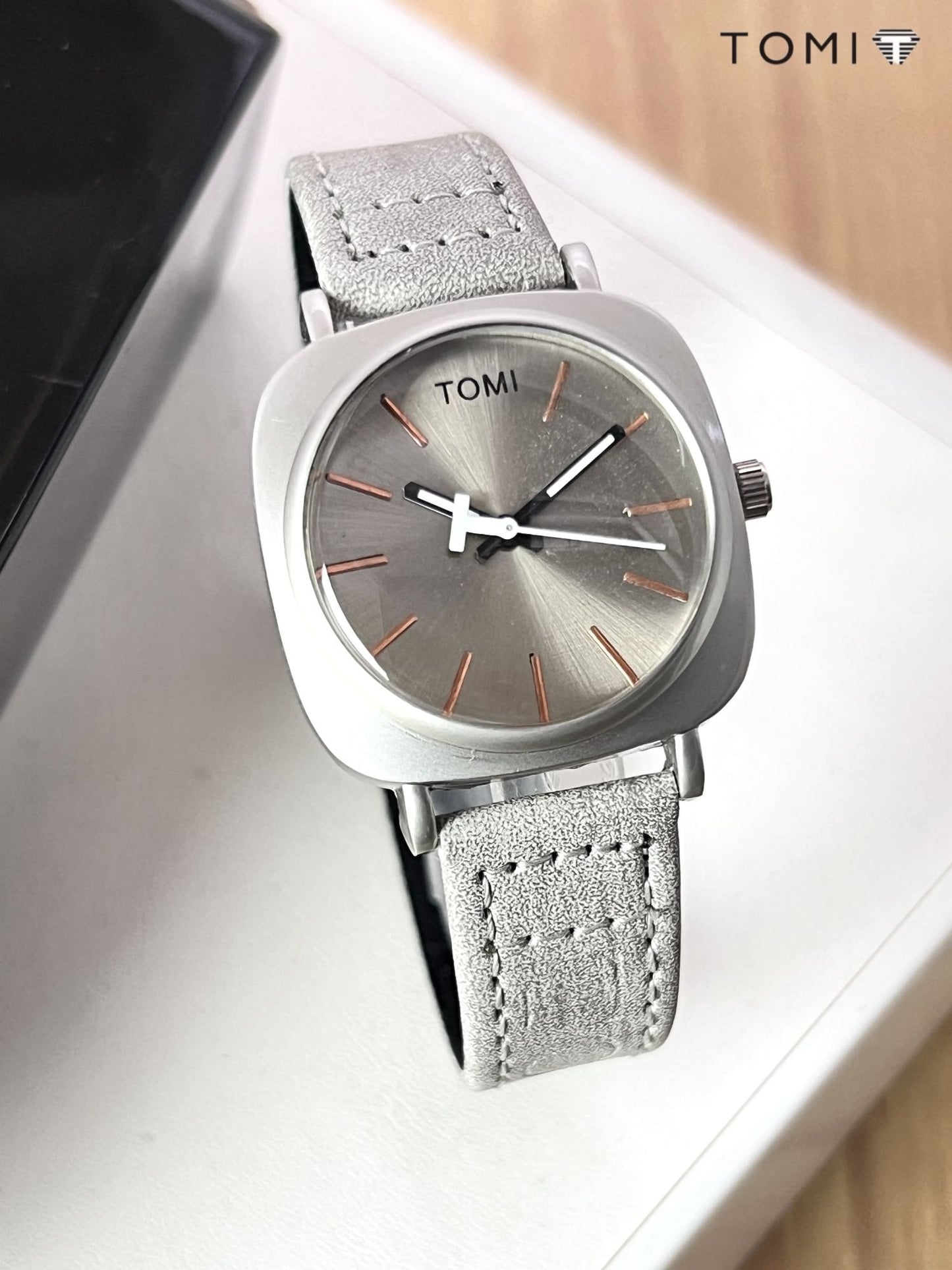 TOMI Original Leather Strap Watch Waterproof | Box Included | Elegant - CheckNpays