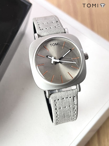 TOMI Original Leather Strap Watch Waterproof | Box Included | Elegant - CheckNpays