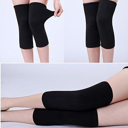 Unisex Wool Knee Length Leg Warmers Plain Black, Comfortable &amp; Stylish - CheckNpays