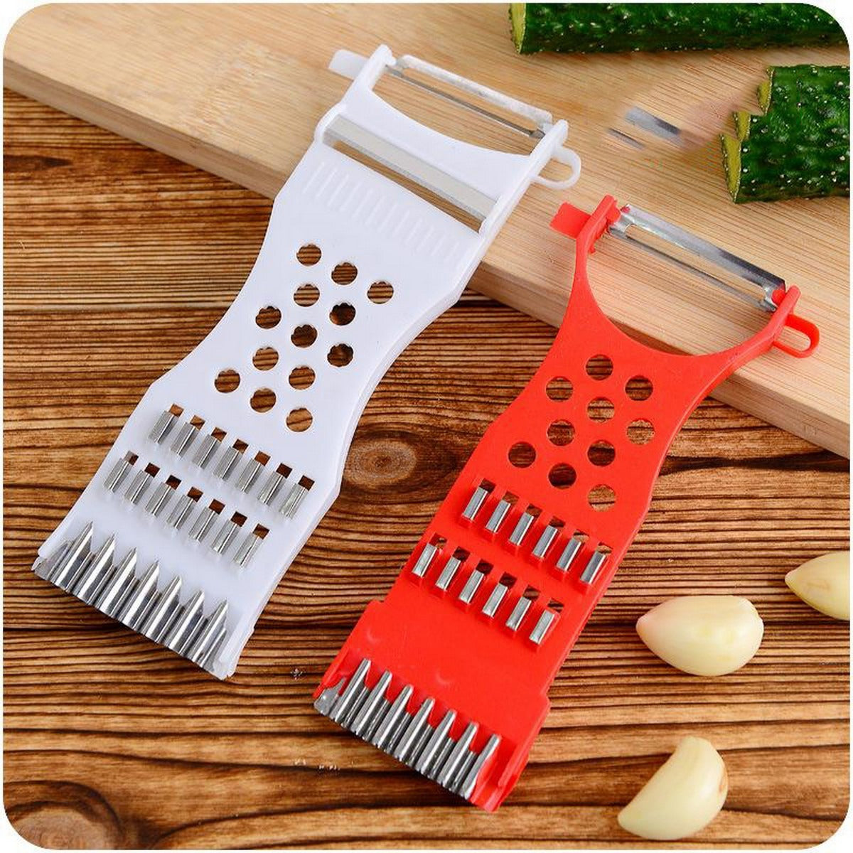 5-in-1 Multi Vegetable Cutter &amp; Peeler Multipurpose Julienne Slicer, Grater, Metal - CheckNpays