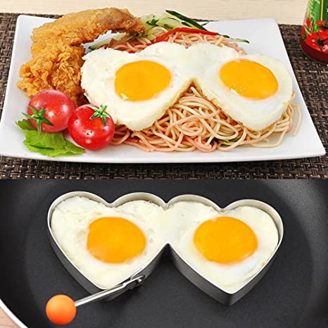 4PCs Stainless Steel Egg Ring Mold Set Fun Shaped Fried Egg