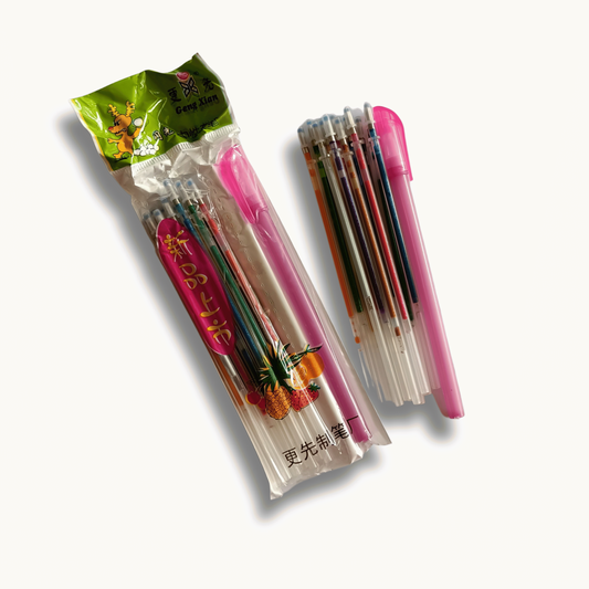Glitter Gel Pen Refills Set 5 Multi-Colored Metallic Ink Refills for