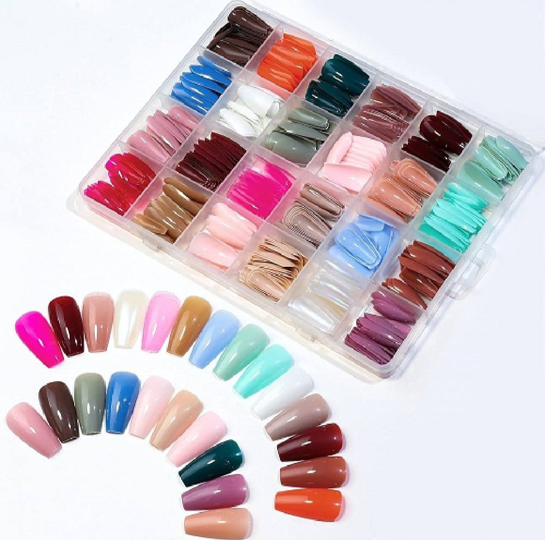 288 PCs Colorful Nails Box| ABS Plastic | Nail Shaper Set (Random