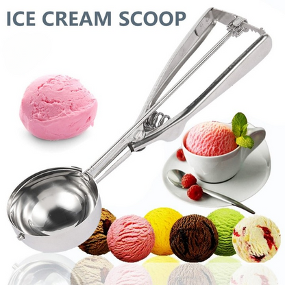 Premium Stainless Steel Ice Cream Scoop Heavy Duty Metal Scooper Spoon,