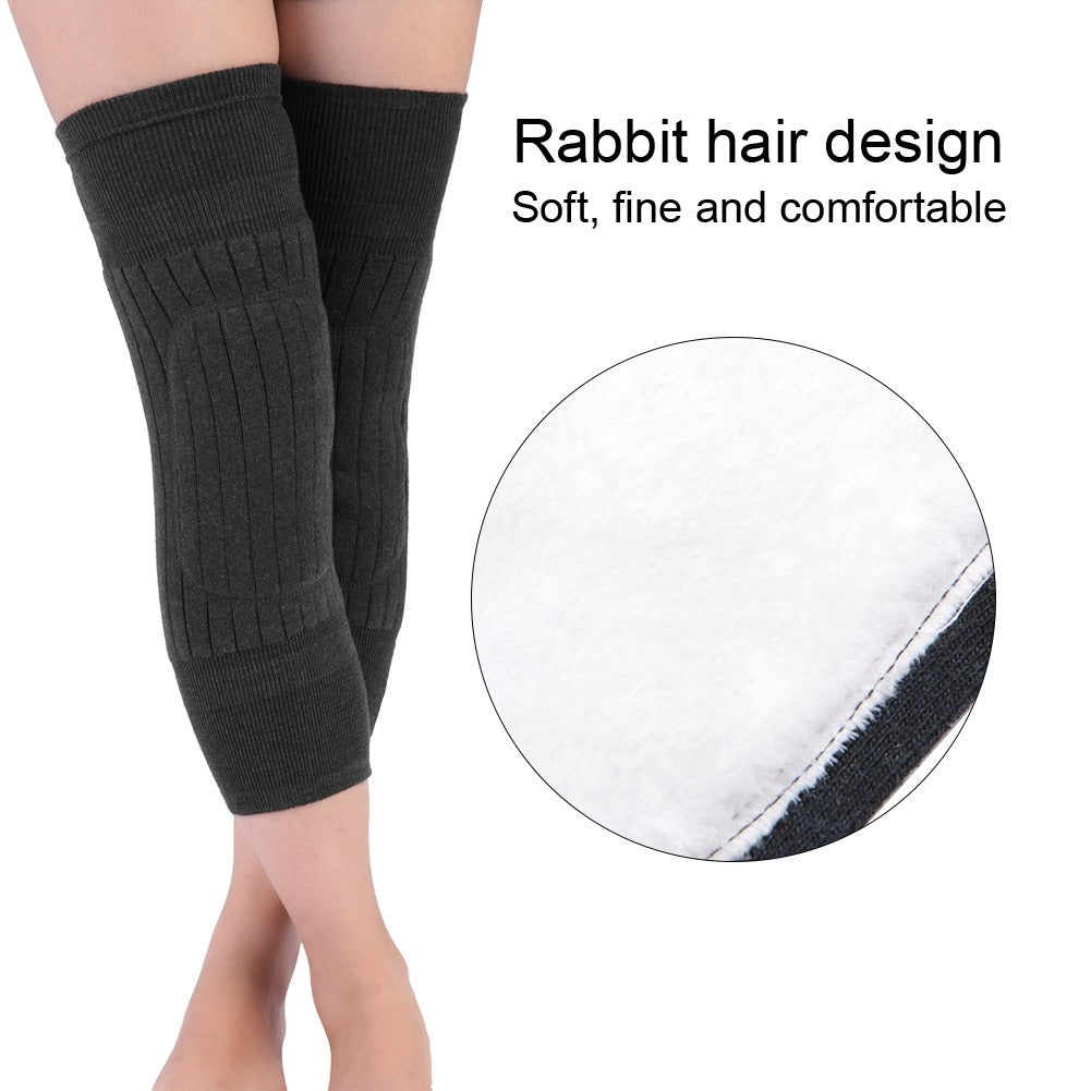 Unisex Wool Knee Length Leg Warmers Plain Black, Comfortable &amp; Stylish - CheckNpays