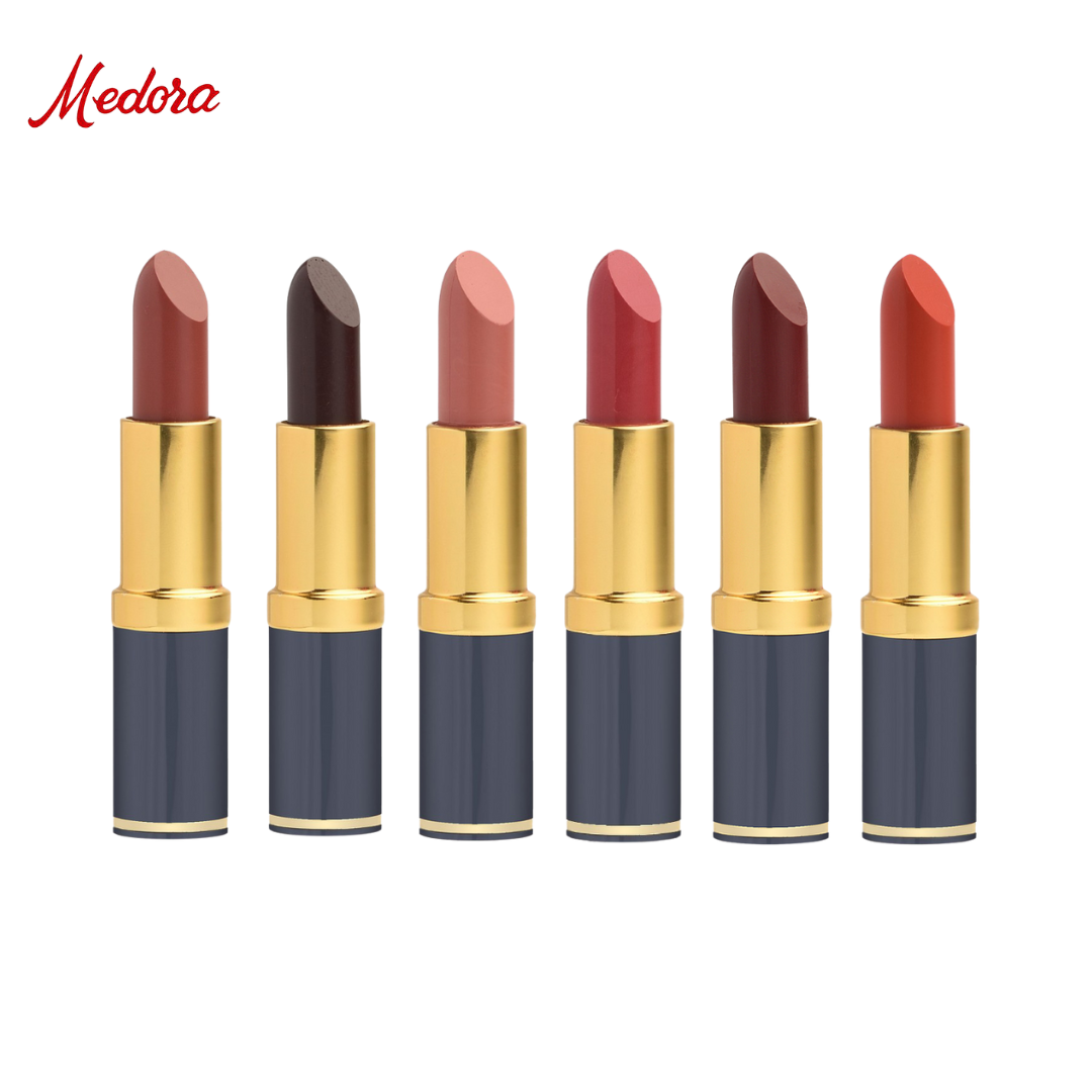 Medora Lipstick Pack of 6 Creamy, Long-Lasting, Smooth Finish Lip Colors - CheckNpays