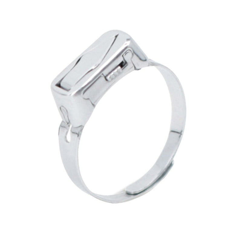 Stainless Steel Self-Defense Ring with Hidden Blade Adjustable Mini Knife Ring
