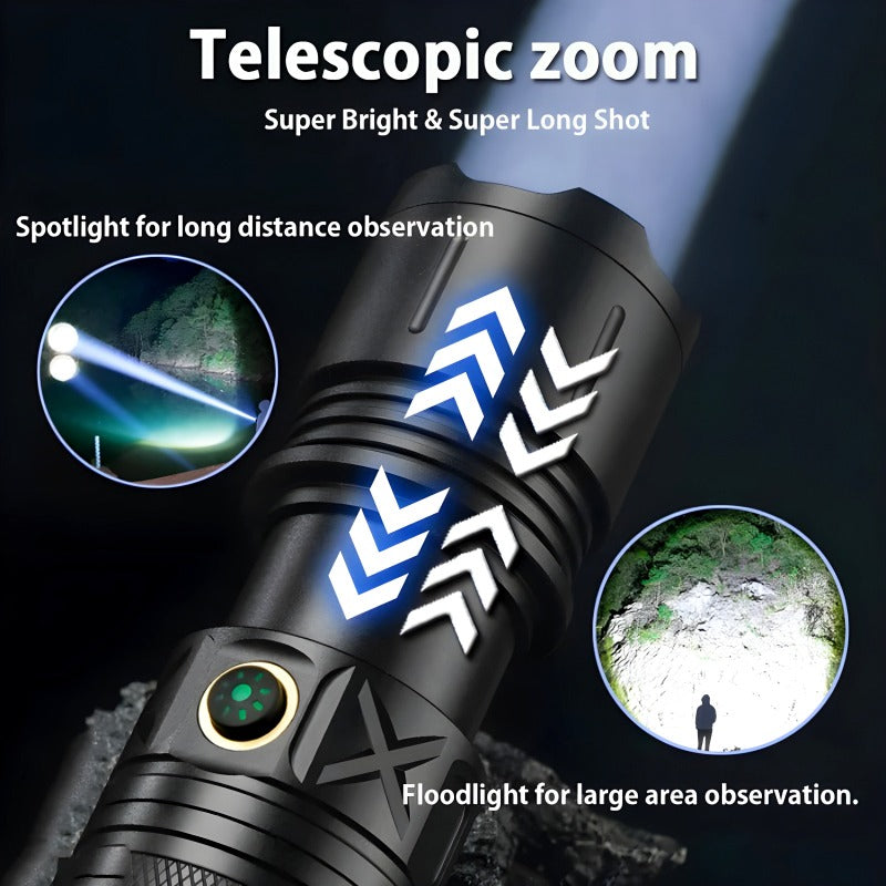 Ruilang P90 High Power Rechargeable LED Flashlight Ultra Bright Torch with