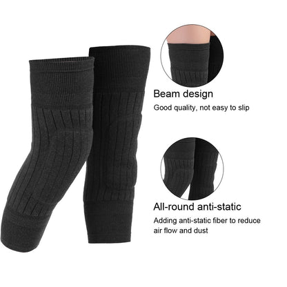 Unisex Wool Knee Length Leg Warmers Plain Black, Comfortable &amp; Stylish - CheckNpays