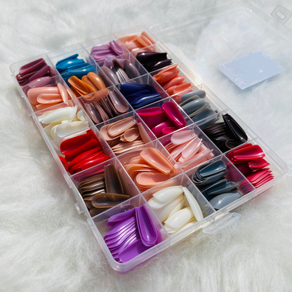 288 PCs Colorful Nails Box| ABS Plastic | Nail Shaper Set (Random