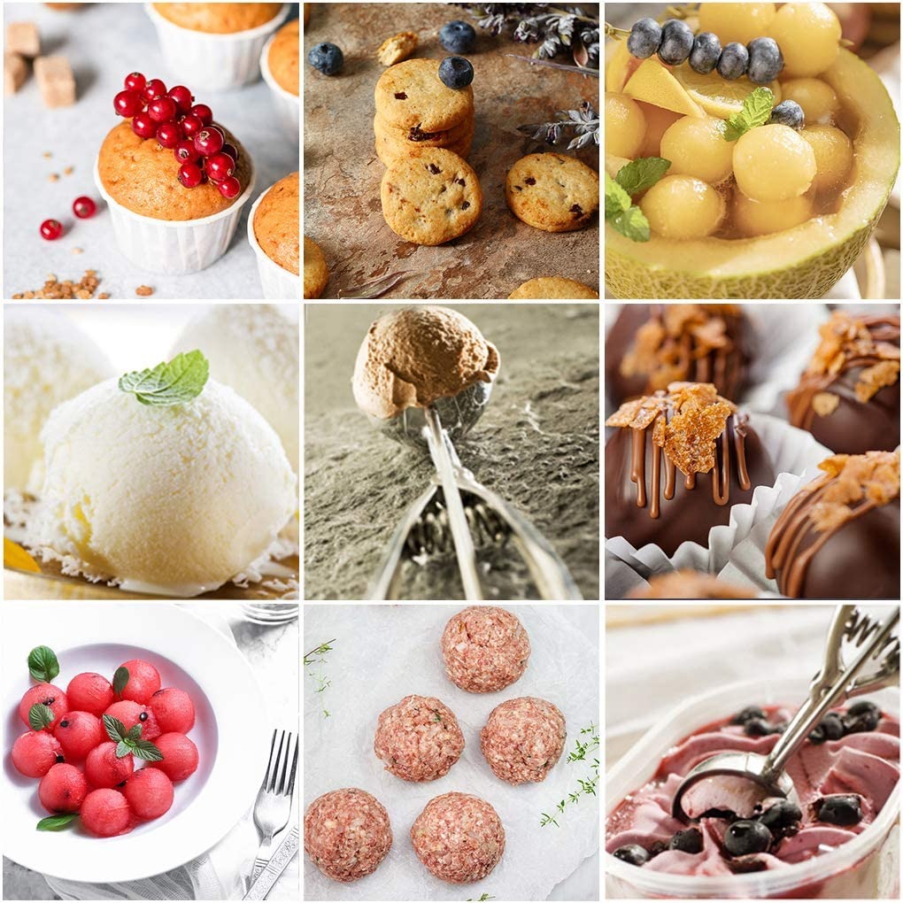 Premium Stainless Steel Ice Cream Scoop Heavy Duty Metal Scooper Spoon,