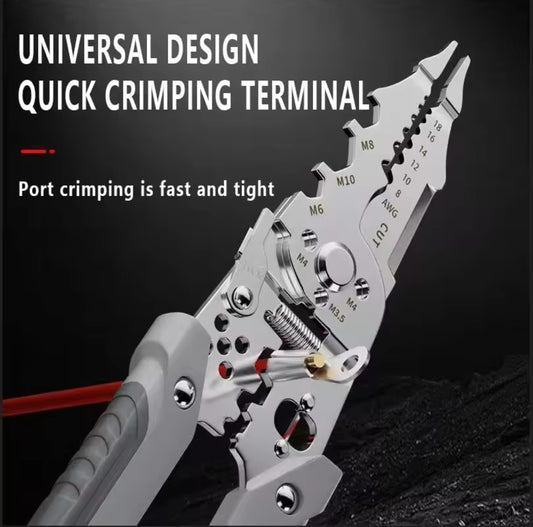 Multi-Function Wire Stripper and Cutter 10-in-1 Electrical Tool with Wire Cutting,