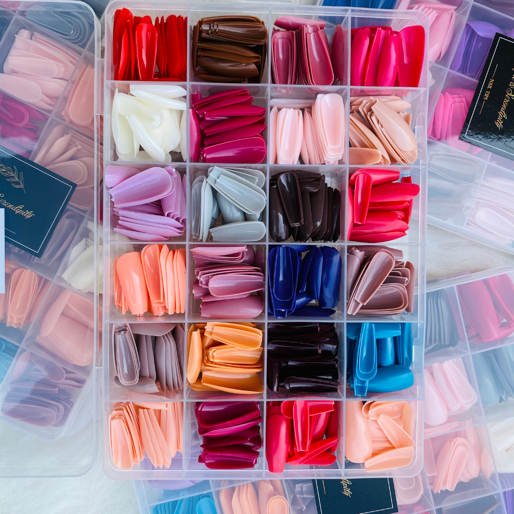 288 PCs Colorful Nails Box| ABS Plastic | Nail Shaper Set (Random