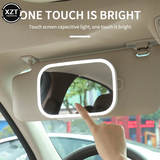 Extra Large Car Mirror with LED Lights Portable Makeup Mirror for