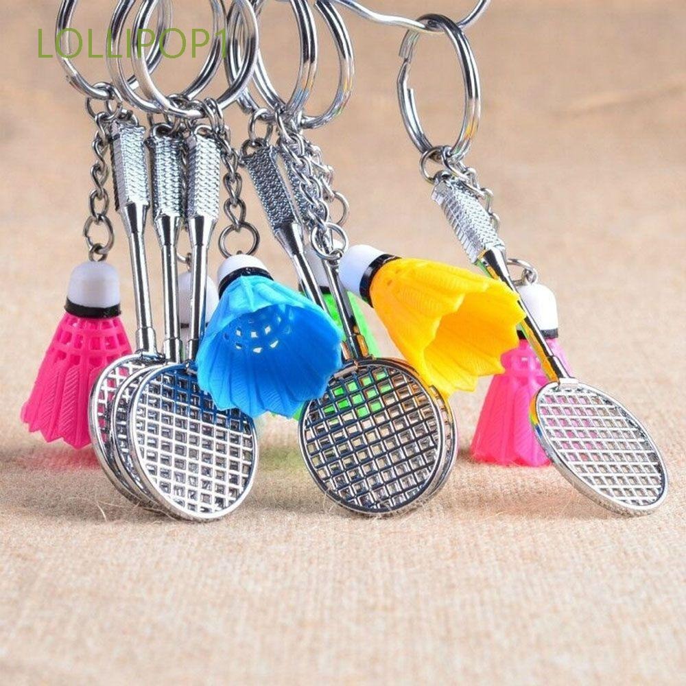 01 PCs Metal Badminton Racket &amp; Ball Keychain Stylish Keyring Gift