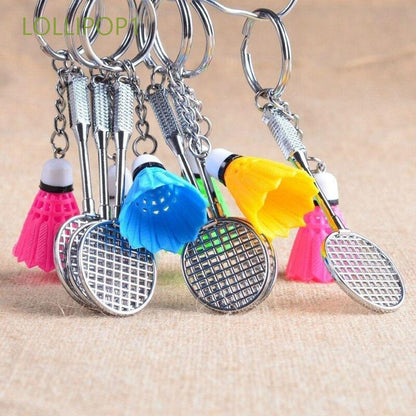 01 PCs Metal Badminton Racket &amp; Ball Keychain Stylish Keyring Gift