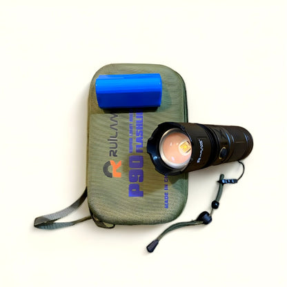 Ruilang P90 High Power Rechargeable LED Flashlight Ultra Bright Torch with