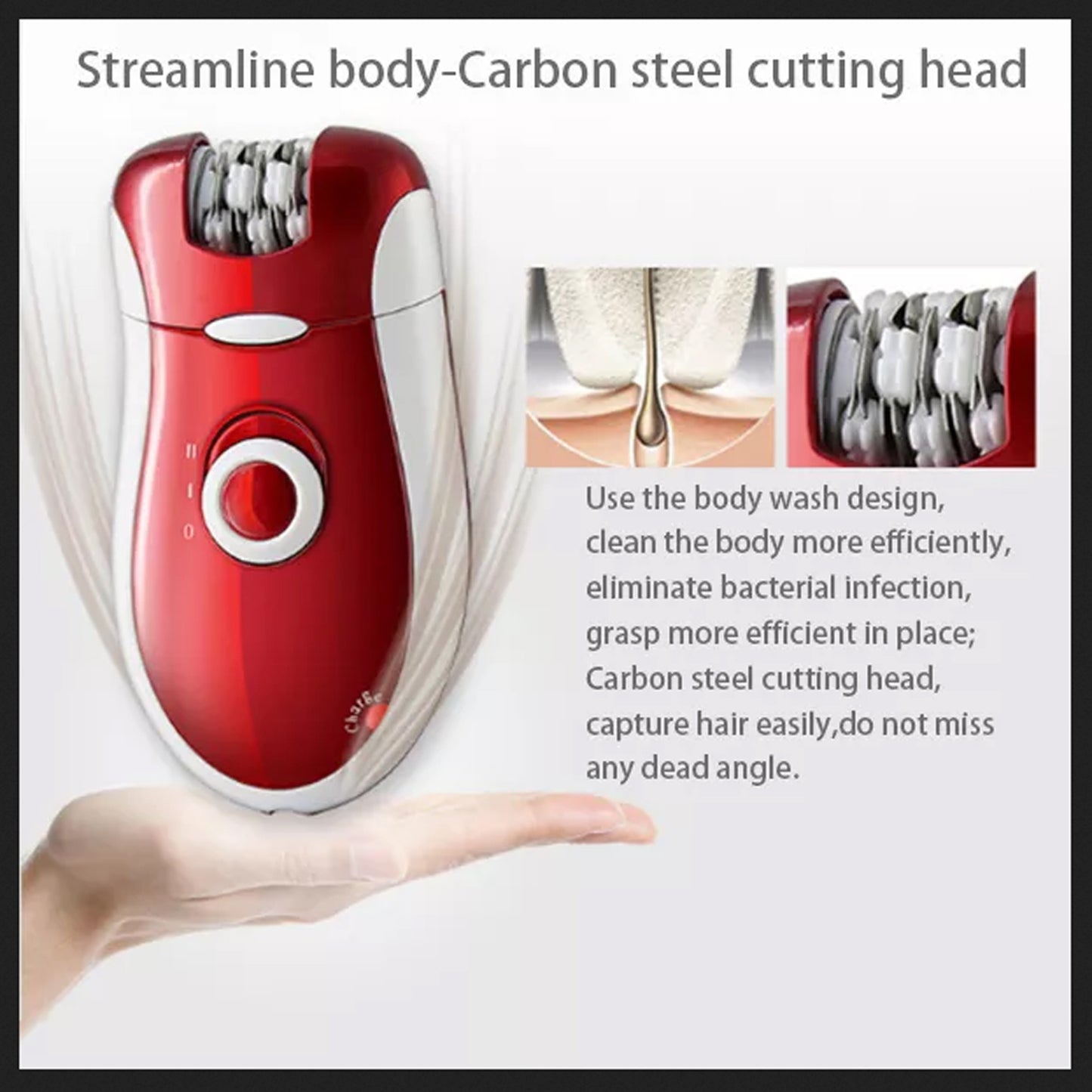 Kemei KM-3068 - Rechargeable 3-in-1 Epilator Hair Removal Device for Women