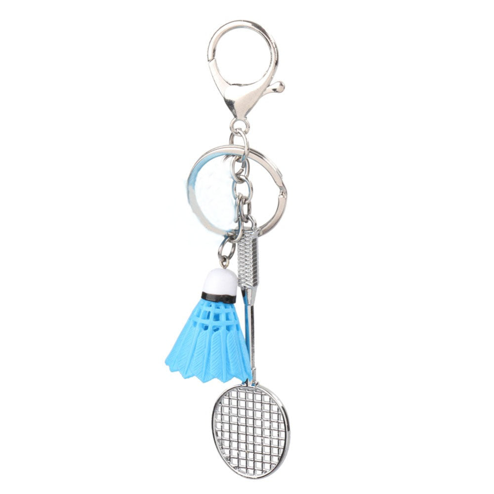 01 PCs Metal Badminton Racket &amp; Ball Keychain Stylish Keyring Gift