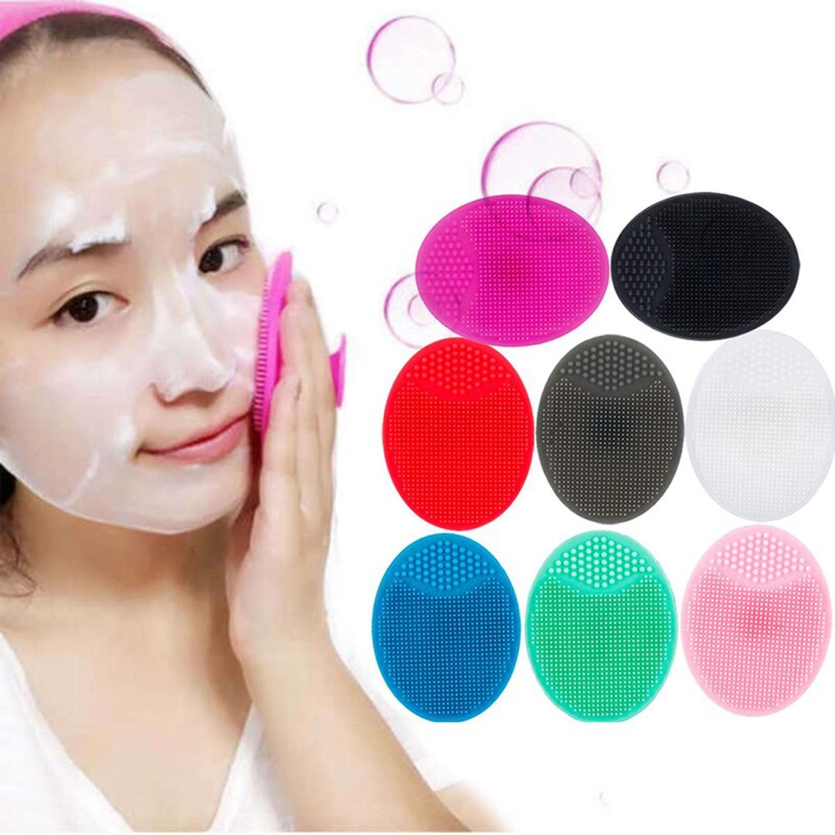 Soft Silicone Face Cleansing Brush Pad Gentle Facial Washing &amp; Exfoliating
