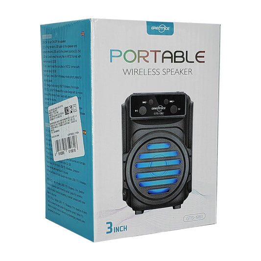 3-inch Bluetooth speaker with RGB lights, USB-TF port, and FM / portable