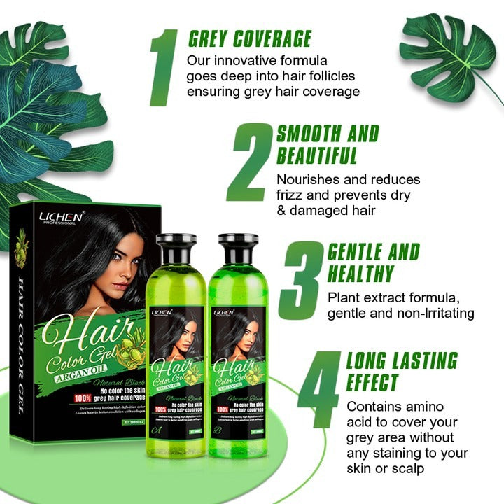 Lichen Professional Hair Color Gel 500ML Rich, Long-Lasting Black &amp; - CheckNpays