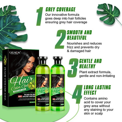 Lichen Professional Hair Color Gel 500ML Rich, Long-Lasting Black &amp; - CheckNpays