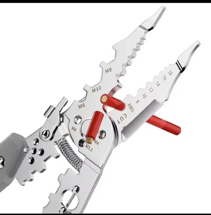 Multi-Function Wire Stripper and Cutter 10-in-1 Electrical Tool with Wire Cutting,