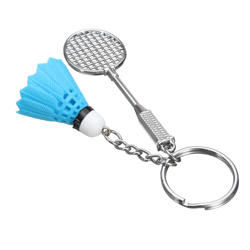 01 PCs Metal Badminton Racket &amp; Ball Keychain Stylish Keyring Gift