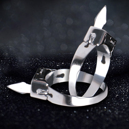 Stainless Steel Self-Defense Ring with Hidden Blade Adjustable Mini Knife Ring
