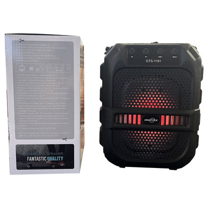 GTS-1191 10W Wireless Portable Bluetooth Speaker with 6.5" Subwoofer, FM Radio, 1200mAh