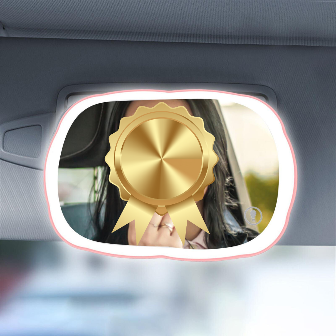 Extra Large Car Mirror with LED Lights Portable Makeup Mirror for