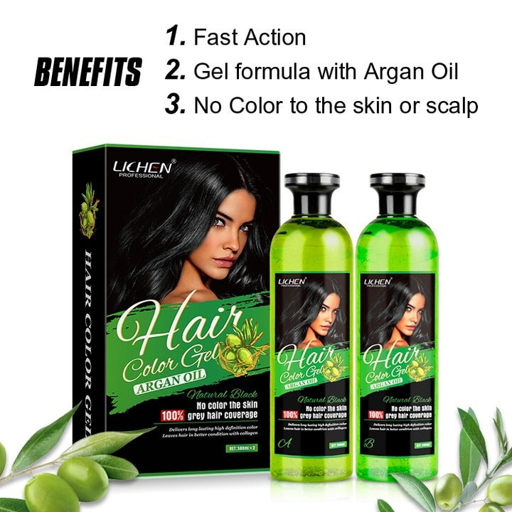 Lichen Professional Hair Color Gel 500ML Rich, Long-Lasting Black &amp; - CheckNpays