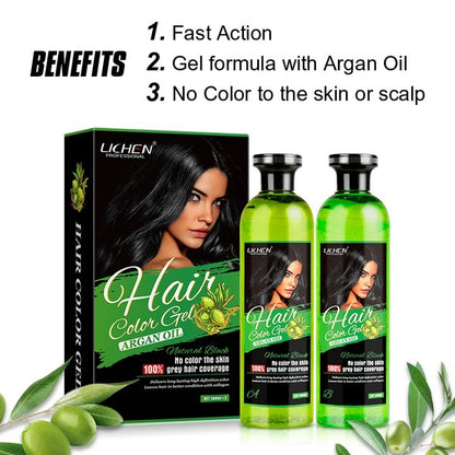 Lichen Professional Hair Color Gel 500ML Rich, Long-Lasting Black &amp; - CheckNpays