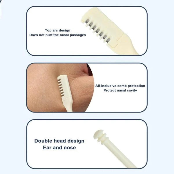 Portable Manual Nose Hair Trimmer Stainless Steel, Washable, Safe &amp; Painless