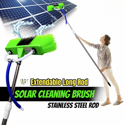 6ft Extendable  Steel Solar Panel Cleaning Brush with Water Flow System Long