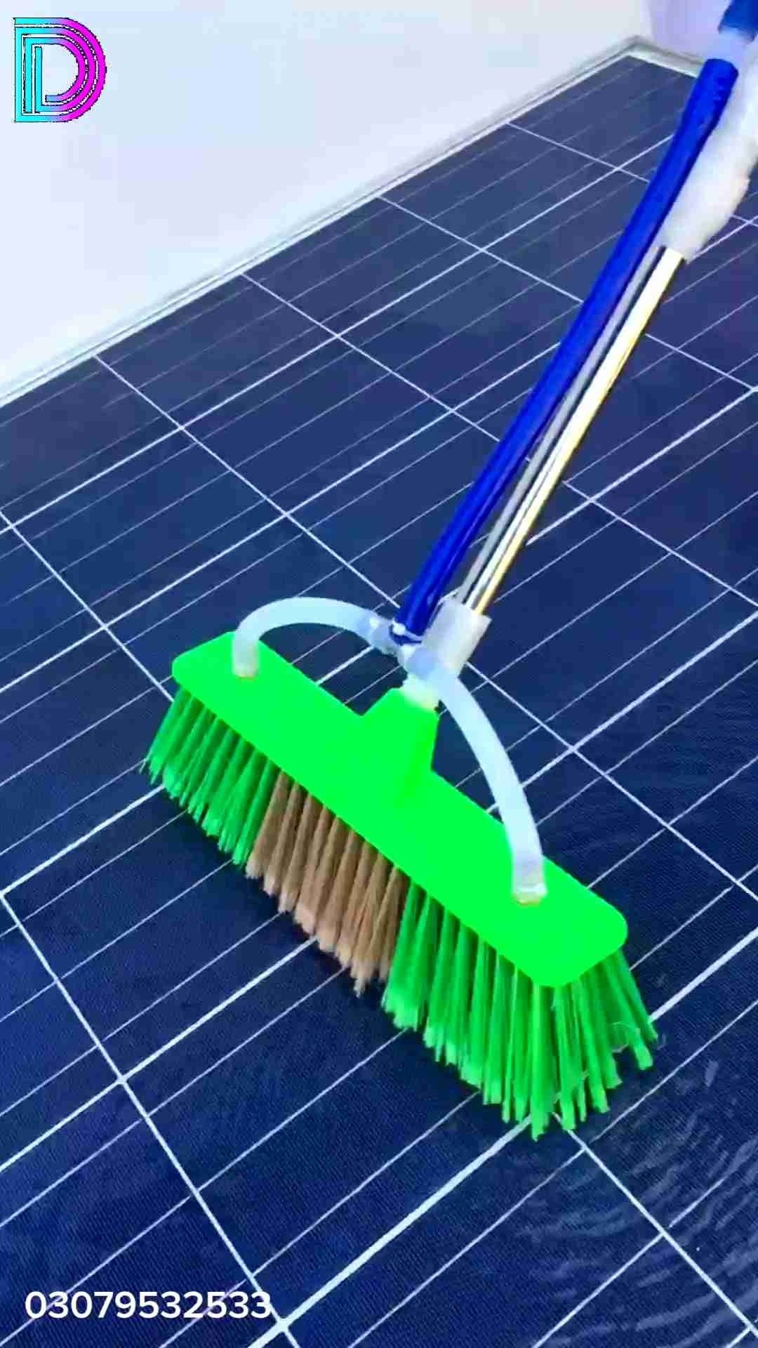 6ft Extendable  Steel Solar Panel Cleaning Brush with Water Flow System Long