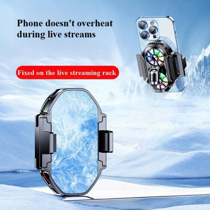 FS06 Semiconductor Cooling Mobile Phone Cooler Radiator Dual Fans Digital Display for