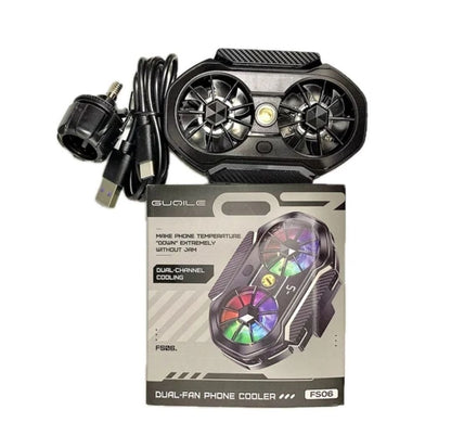 FS06 Semiconductor Cooling Mobile Phone Cooler Radiator Dual Fans Digital Display for