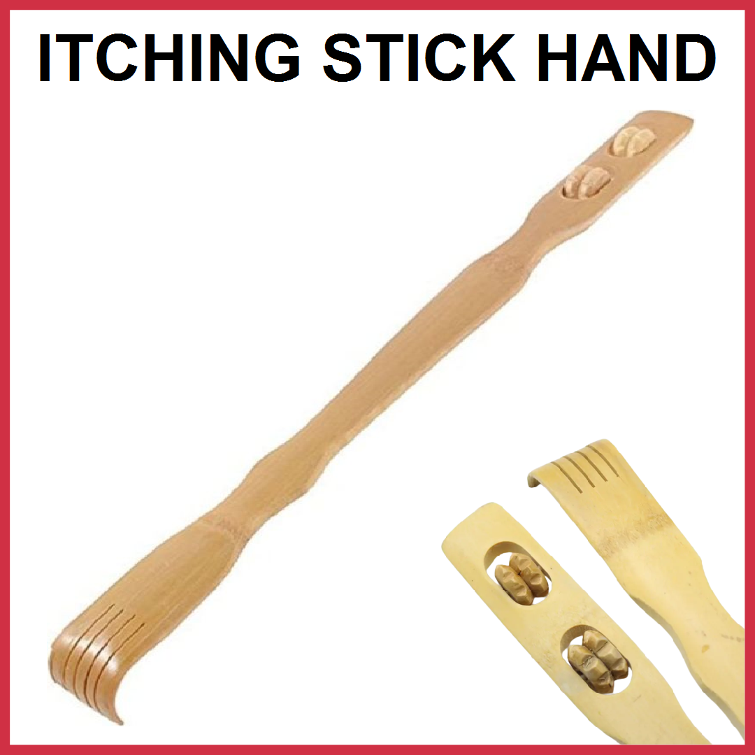 2 Pcs Wooden Back Scratcher &amp; Massage Stick Long Handle Backscratching