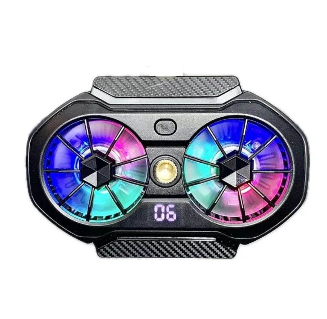 FS06 Semiconductor Cooling Mobile Phone Cooler Radiator Dual Fans Digital Display for