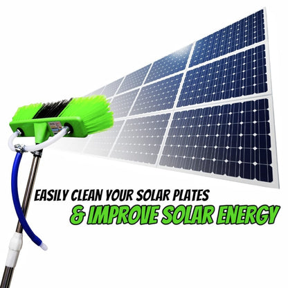6ft Extendable  Steel Solar Panel Cleaning Brush with Water Flow System Long
