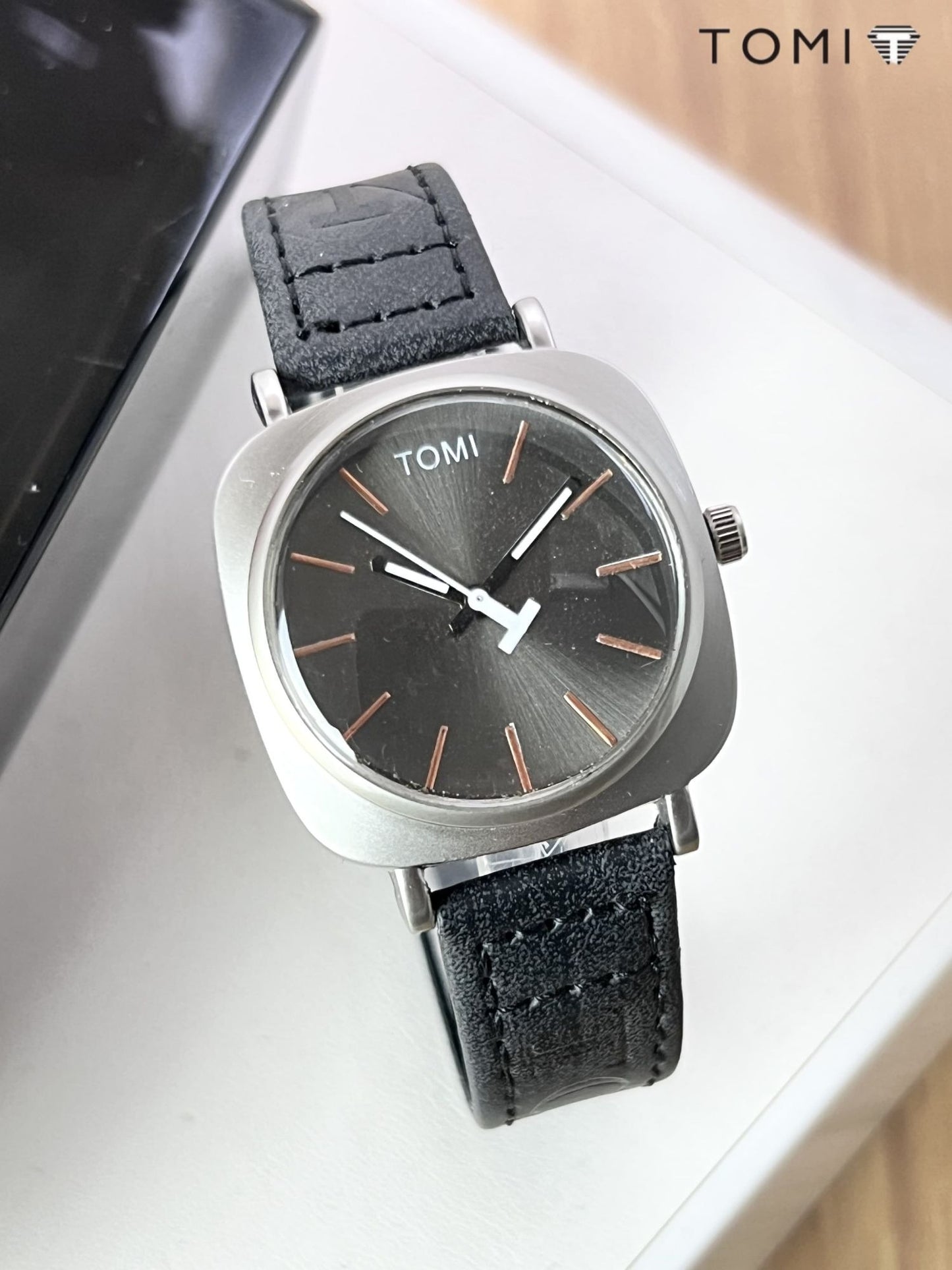 TOMI Original Leather Strap Watch Waterproof | Box Included | Elegant - CheckNpays