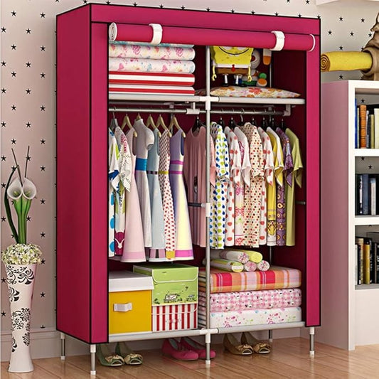 2 Door Fancy &amp; Portable Foldable Closet Wardrobe Storage Organizer with Shelves