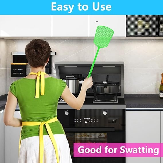 Pack of 6 Telescopic Stainless Steel Fly Swatter Long Handle Mosquito