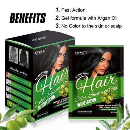Hair Color Gel Long-Lasting Natural Hair Dye with Smooth Coverage &amp;