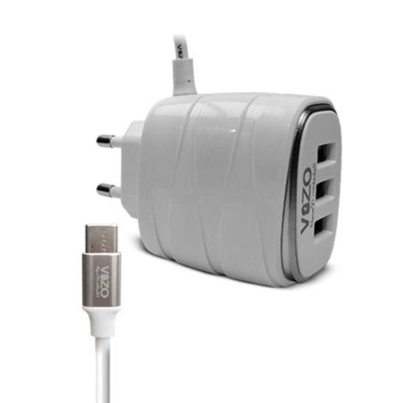 Vizo V16-Type-C 4A Smart Fast Charger (3 USB Ports + Built-in