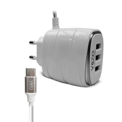 Vizo V16-Type-C 4A Smart Fast Charger (3 USB Ports + Built-in