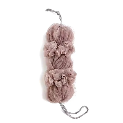 Premium Exfoliating Loofah Sponge Long Handle Shower Pouf for Body &amp;